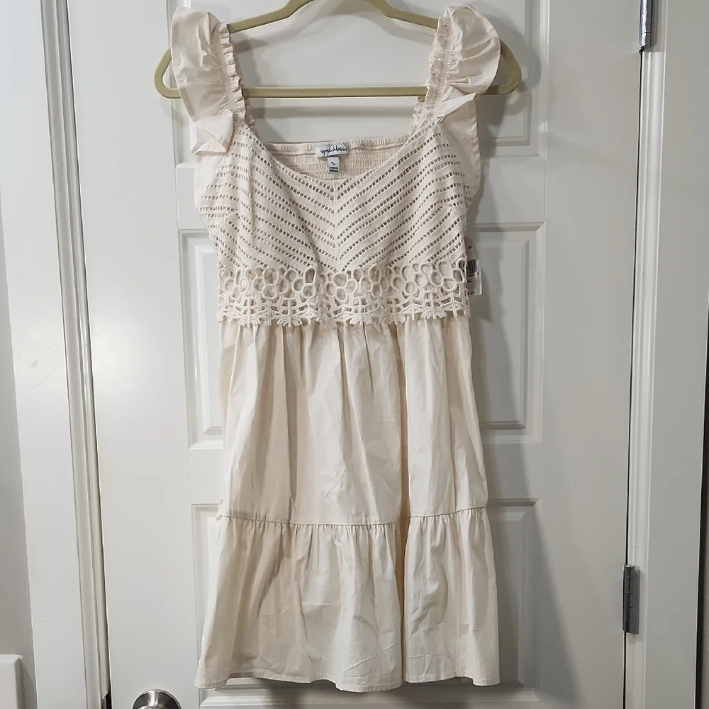 NWT Speechless Beige Cotton Crochet Detail Sun Dress - Small - Picture 1 of 6